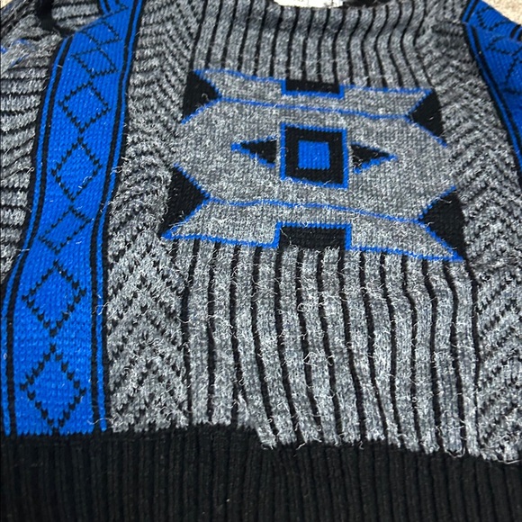 Vintage 90s Nino Foriero Patterned Knit Sweater - Picture 3 of 5